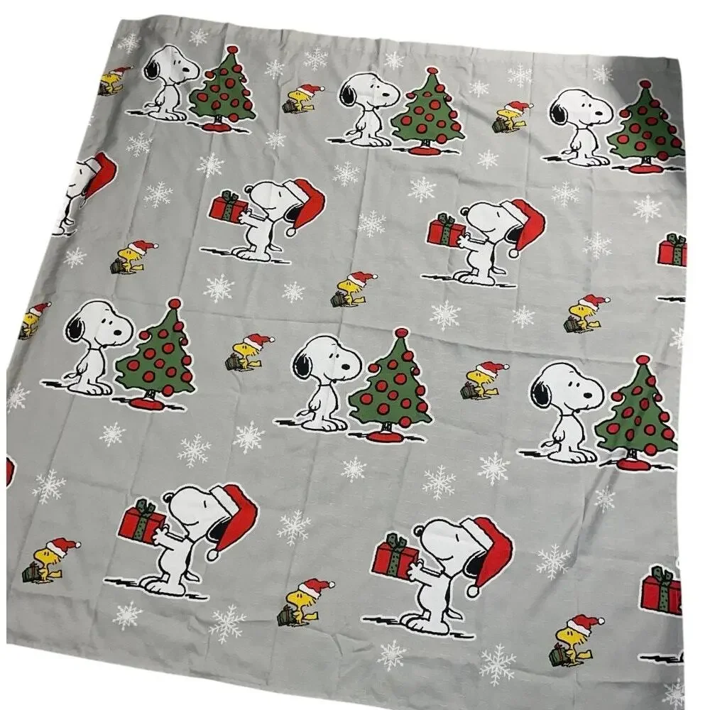 Peanuts Snoopy Woodstock Christmas Shower Curtain 72x72 Holiday Bathroom Decor